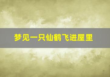 梦见一只仙鹤飞进屋里