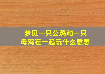 梦见一只公鸡和一只母鸡在一起玩什么意思