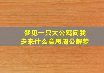 梦见一只大公鸡向我走来什么意思周公解梦