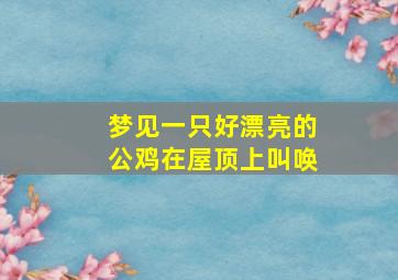 梦见一只好漂亮的公鸡在屋顶上叫唤