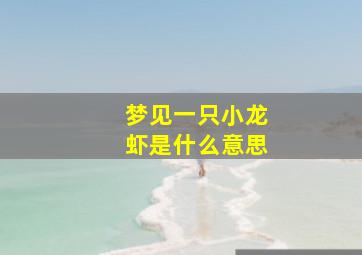 梦见一只小龙虾是什么意思