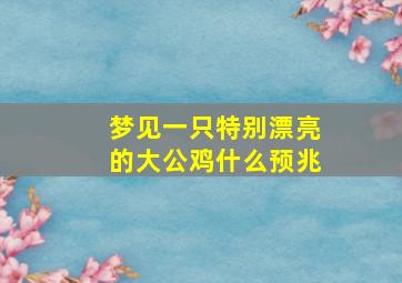 梦见一只特别漂亮的大公鸡什么预兆