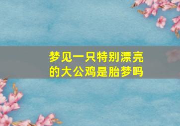 梦见一只特别漂亮的大公鸡是胎梦吗