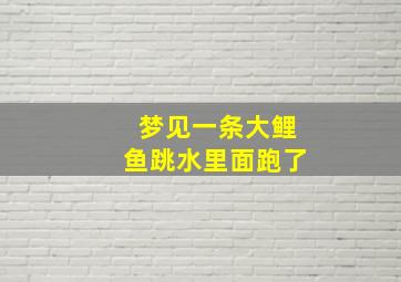 梦见一条大鲤鱼跳水里面跑了