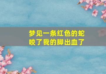 梦见一条红色的蛇咬了我的脚出血了