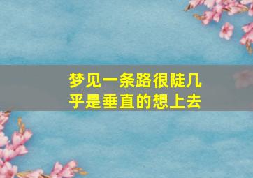 梦见一条路很陡几乎是垂直的想上去