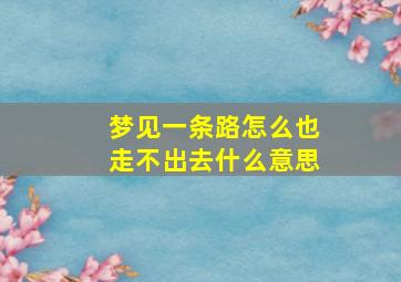 梦见一条路怎么也走不出去什么意思