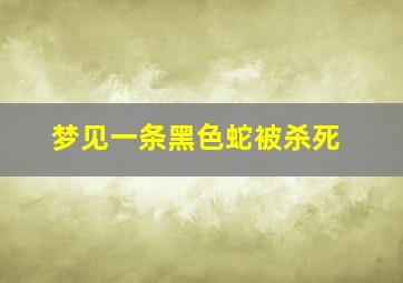 梦见一条黑色蛇被杀死