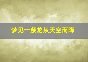 梦见一条龙从天空而降