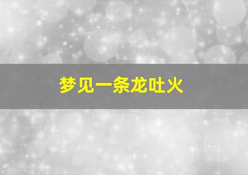 梦见一条龙吐火