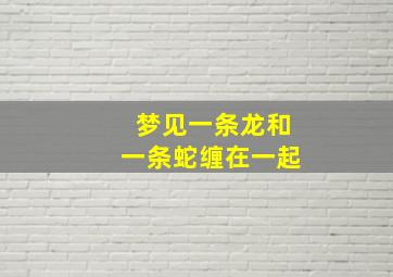 梦见一条龙和一条蛇缠在一起