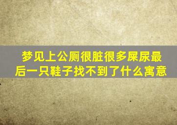 梦见上公厕很脏很多屎尿最后一只鞋子找不到了什么寓意