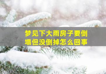 梦见下大雨房子要倒塌但没倒掉怎么回事