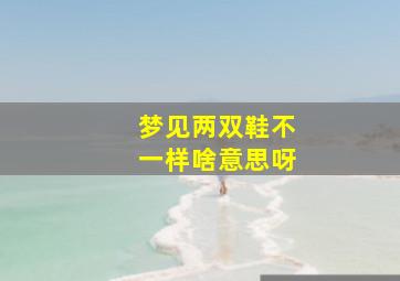 梦见两双鞋不一样啥意思呀