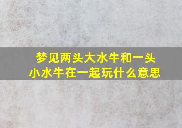 梦见两头大水牛和一头小水牛在一起玩什么意思