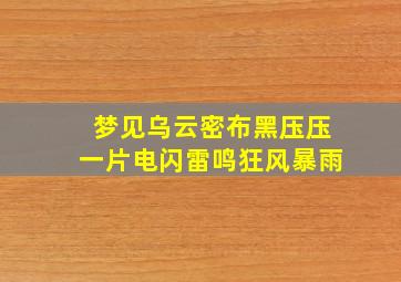 梦见乌云密布黑压压一片电闪雷鸣狂风暴雨