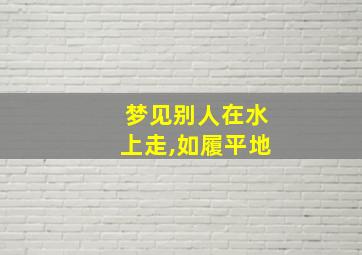 梦见别人在水上走,如履平地