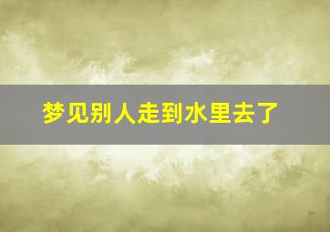 梦见别人走到水里去了