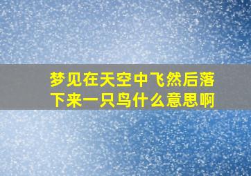 梦见在天空中飞然后落下来一只鸟什么意思啊