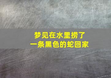 梦见在水里捞了一条黑色的蛇回家