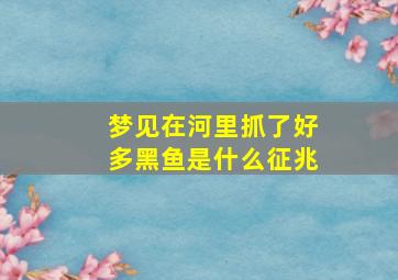 梦见在河里抓了好多黑鱼是什么征兆