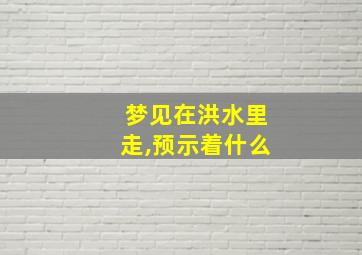 梦见在洪水里走,预示着什么