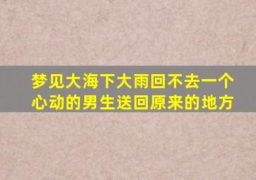 梦见大海下大雨回不去一个心动的男生送回原来的地方