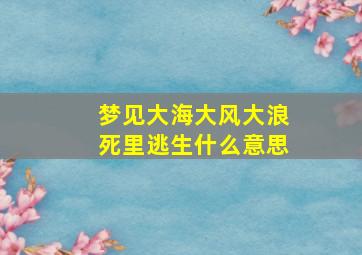 梦见大海大风大浪死里逃生什么意思