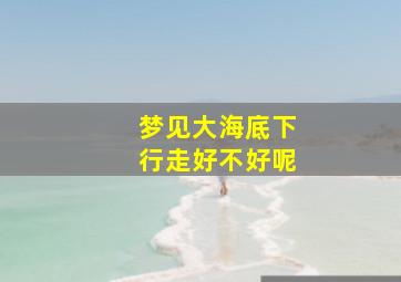 梦见大海底下行走好不好呢