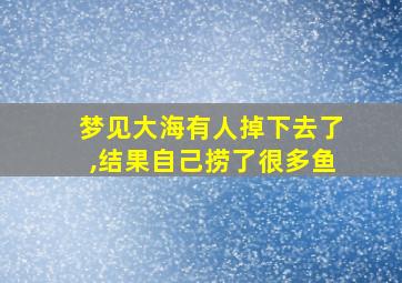 梦见大海有人掉下去了,结果自己捞了很多鱼