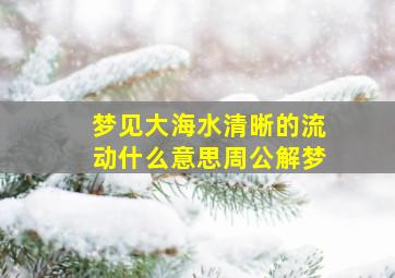 梦见大海水清晰的流动什么意思周公解梦