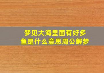 梦见大海里面有好多鱼是什么意思周公解梦