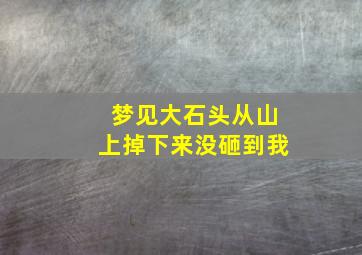 梦见大石头从山上掉下来没砸到我