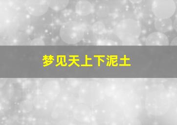 梦见天上下泥土