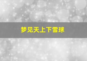 梦见天上下雪球