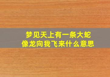 梦见天上有一条大蛇像龙向我飞来什么意思