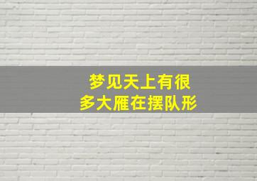 梦见天上有很多大雁在摆队形