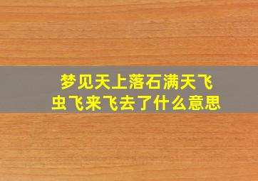 梦见天上落石满天飞虫飞来飞去了什么意思