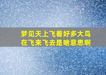 梦见天上飞着好多大鸟在飞来飞去是啥意思啊