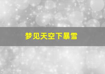 梦见天空下暴雪