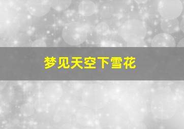 梦见天空下雪花