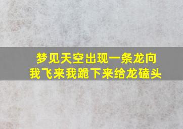 梦见天空出现一条龙向我飞来我跪下来给龙磕头