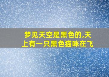 梦见天空是黑色的,天上有一只黑色猫咪在飞