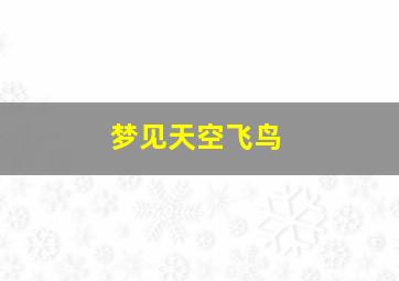 梦见天空飞鸟