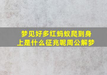 梦见好多红蚂蚁爬到身上是什么征兆呢周公解梦