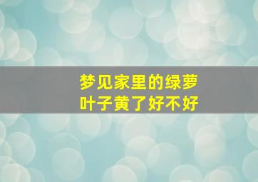 梦见家里的绿萝叶子黄了好不好