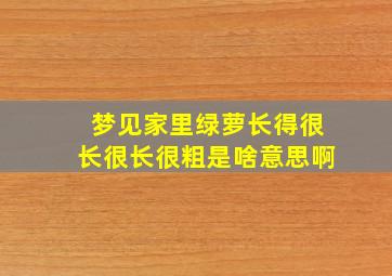 梦见家里绿萝长得很长很长很粗是啥意思啊