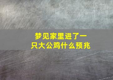 梦见家里进了一只大公鸡什么预兆