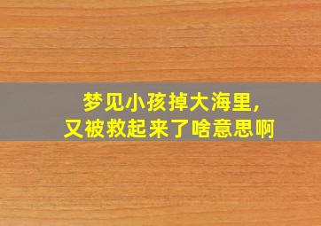 梦见小孩掉大海里,又被救起来了啥意思啊