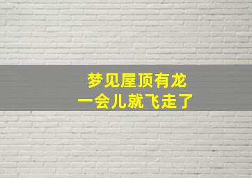 梦见屋顶有龙一会儿就飞走了